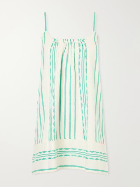lemlem Zina Striped Cotton Mini Dress