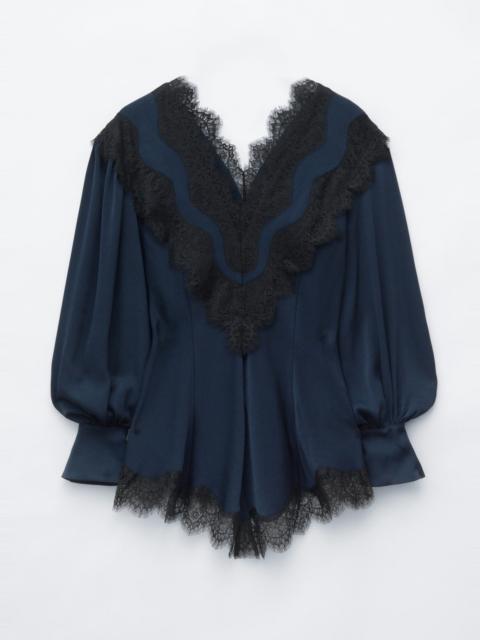 & Other Stories Lace-Detail Crepe Blouse