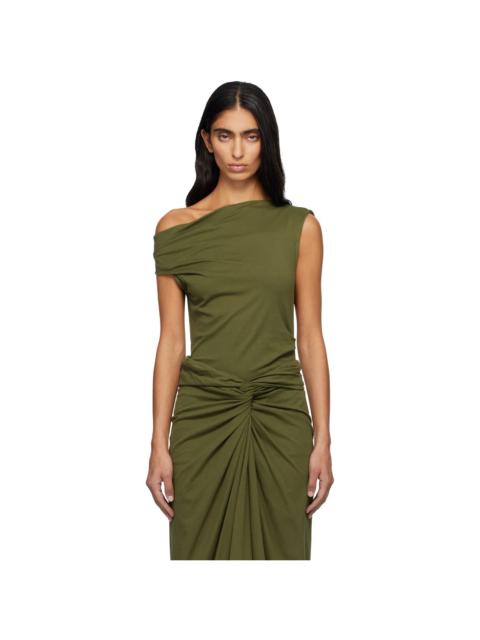 Dries Van Noten Green Heavy Jersey Tank Top