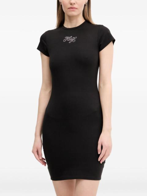 HUGO rhinestone-embellished short-sleeved dress