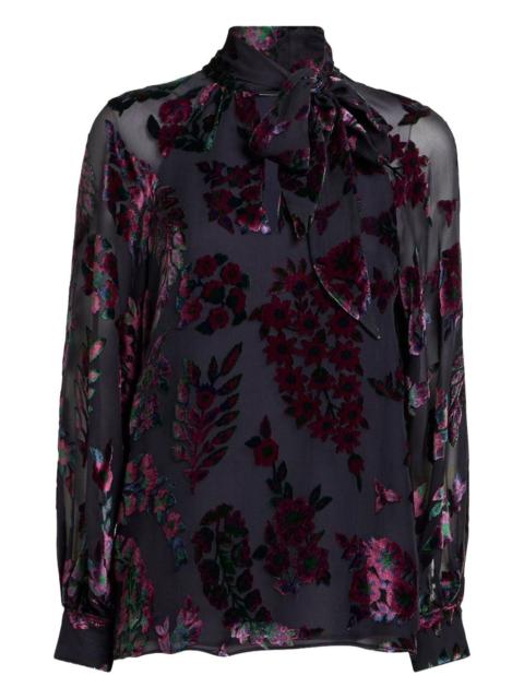 Etro velvet floral print blouse
