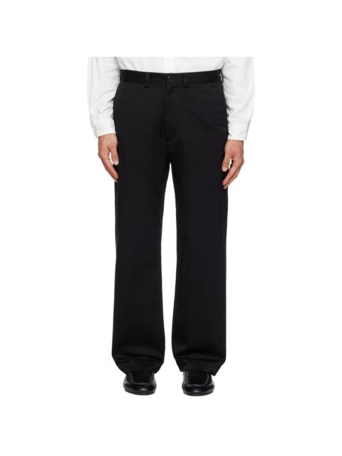 Nanamica Black Wide Straight Chino Trousers