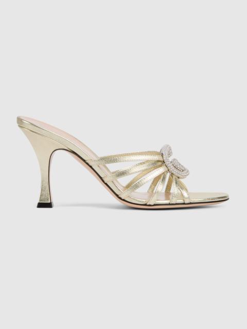 GUCCI Women's slide sandal with crystal Interlocking G
