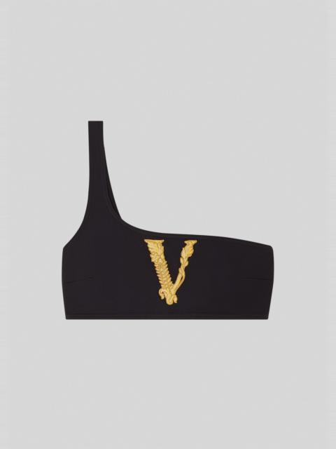 VERSACE Virtus Embroidered Bikini Top
