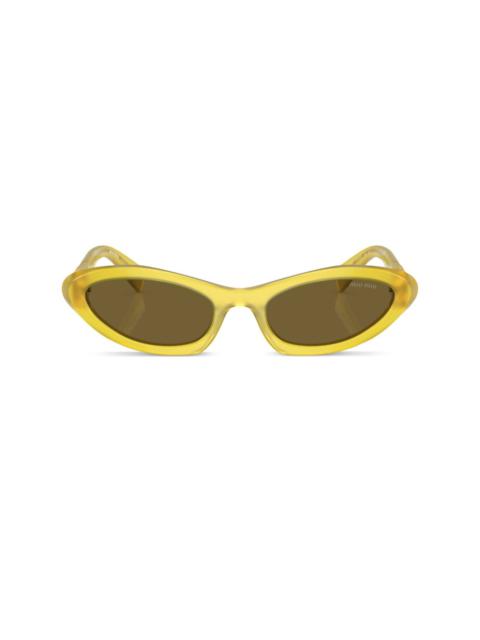 logo-plaque oval-frame sunglasses