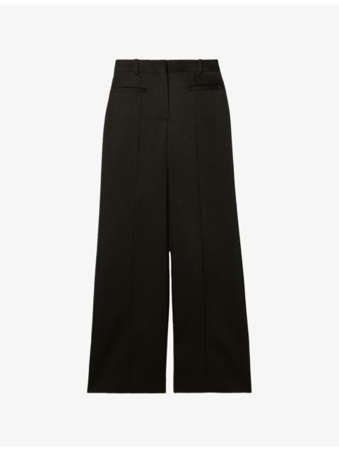 Claudie Pierlot Tailored Wide-Leg Satin Trousers
