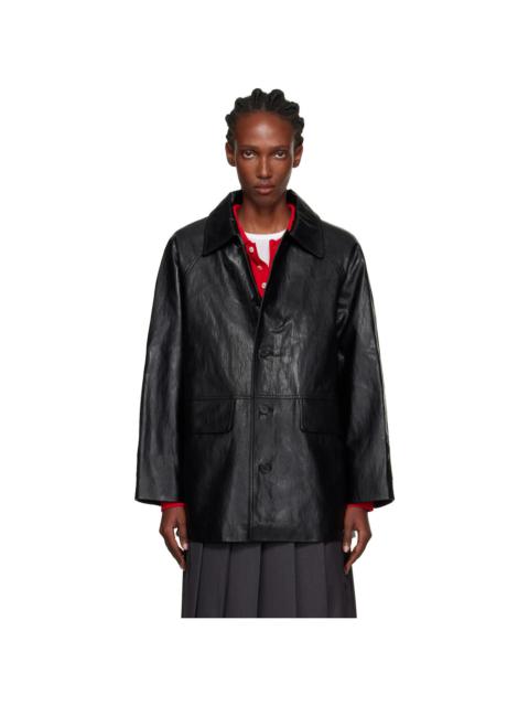 Dunst Black Lily Faux-Leather Half Jacket