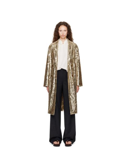 BODE Gold Sequin Worcester Coat