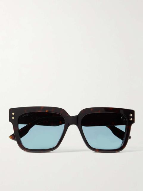 GUCCI Square-Frame Tortoiseshell Acetate Sunglasses
