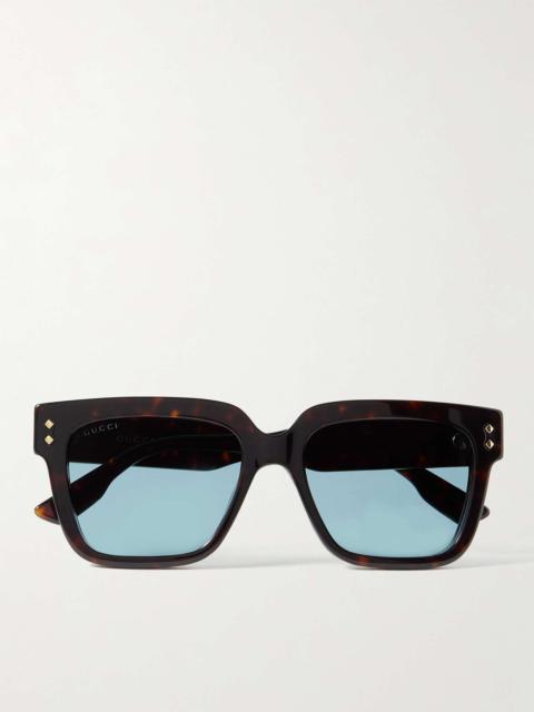 Square-Frame Tortoiseshell Acetate Sunglasses