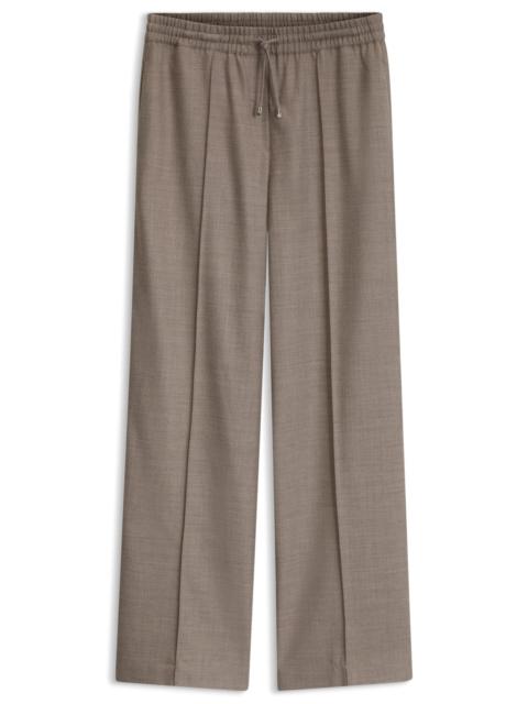 BOSS STRAIGHT-FIT PANTS IN FLANNEL WITH DRAWSTRING WAIST