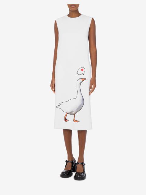 Moschino STRETCH CREPE DRESS GOOSE PATCH