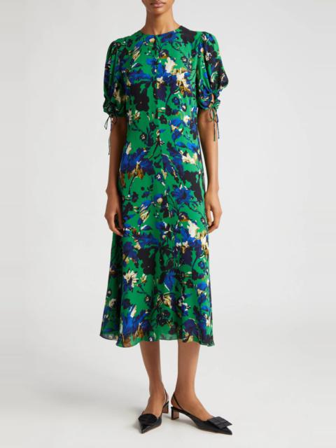 Floral Print A-Line Midi Dress