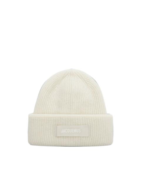JACQUEMUS Le Bonnet logo-patch beanie hat