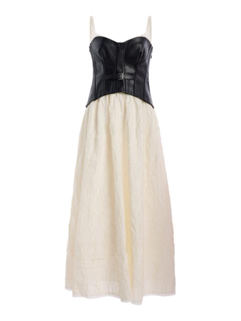 SIMKHAI Cortland Belted Bustier Midi Dress black