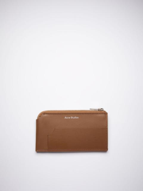 Acne Studios Leather zip wallet - Camel brown