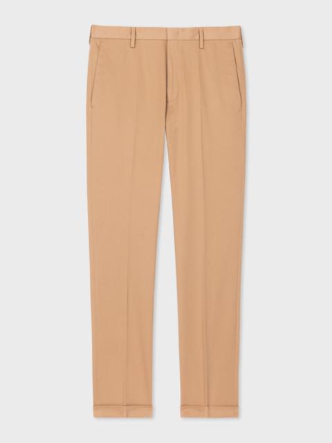 Slim-Fit Tan Cotton-Stretch Chinos