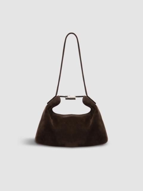 BY FAR Bea Ristretto Suede Leather Hobo Bag
