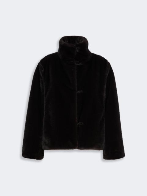 'S Max Mara CREA Fluffy-textured cropped coat - DARK BROWN