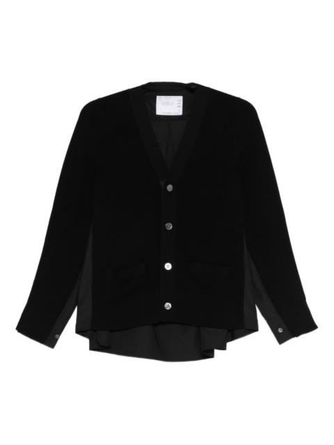 sacai panelled cardigan