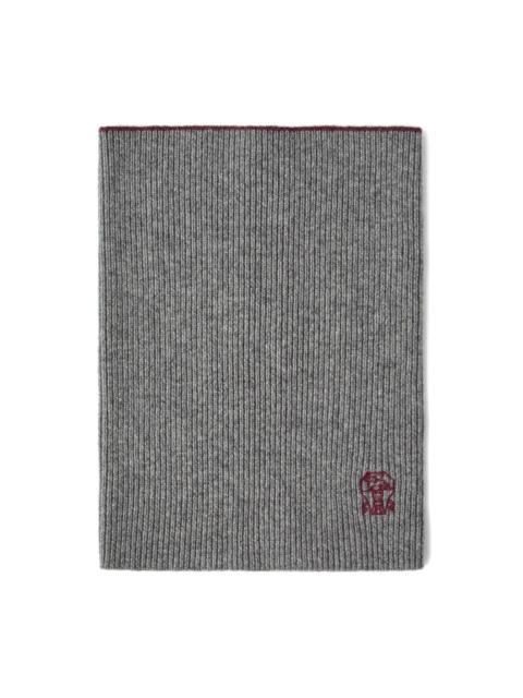 Brunello Cucinelli ribbed embroidered neck warmer