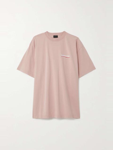BALENCIAGA Oversized embroidered cotton-jersey T-shirt