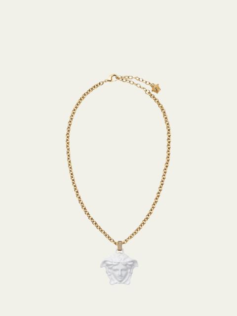 VERSACE Medusa Pendant Necklace, White
