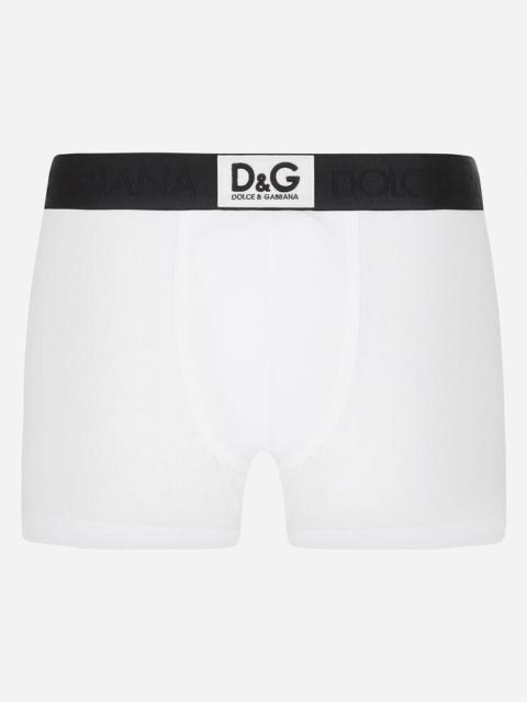 Dolce & Gabbana Two-way stretch cotton boxers with D&G patch