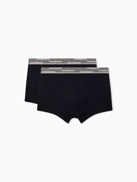 EMPORIO ARMANI 2-PACK COTTON JERSEY BOXER BRIEFS WITH ELASTIC WAISTBAND