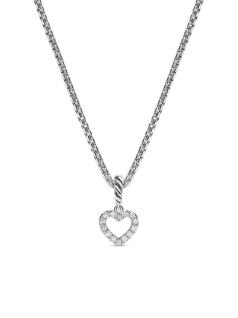 DAVID YURMAN Women's Micro Pavé Open Heart Amulet in Sterling Silver with Diamonds, 6.8MM - Diamond
