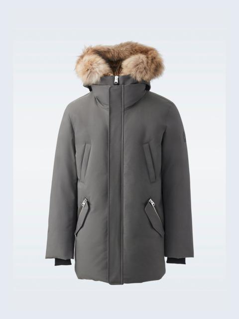 EDWARD 2-in-1 down parka with hooded bib and natural fur for men