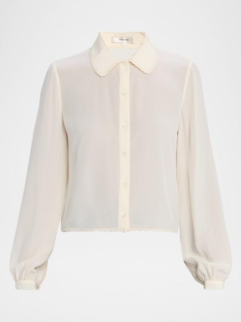 FRAME The Silk Prim Blouse