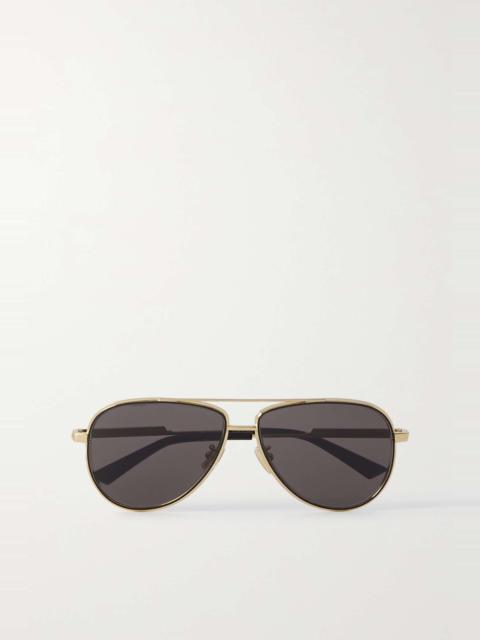 Aviator-style gold-tone sunglasses