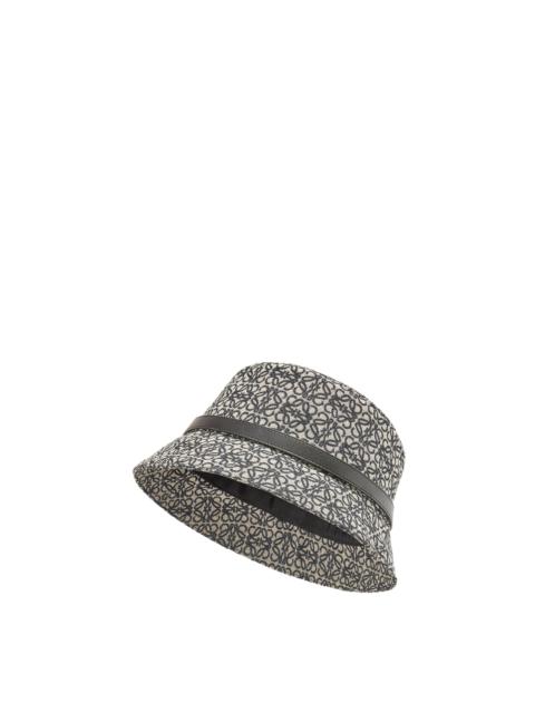 Loewe Anagram bucket hat in jacquard and calfskin