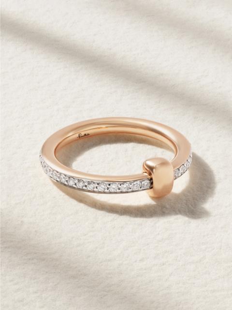 Pomellato Together 18-karat Rose Gold, Rhodium-plated And Diamond Ring