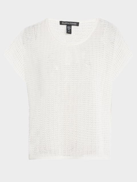 EILEEN FISHER Crewneck Organic Cotton Cord Sweater