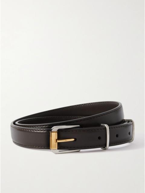 The Row Leather belt Dark brown