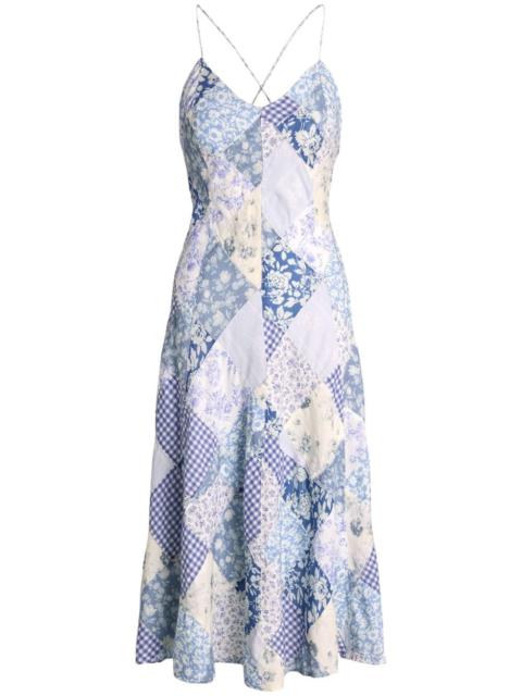 Polo Ralph Lauren sleeveless patchwork midi dress
