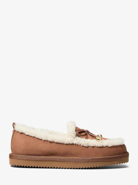 MICHAEL KORS Jo Polyester Microsuede and Sherpa Moccasin