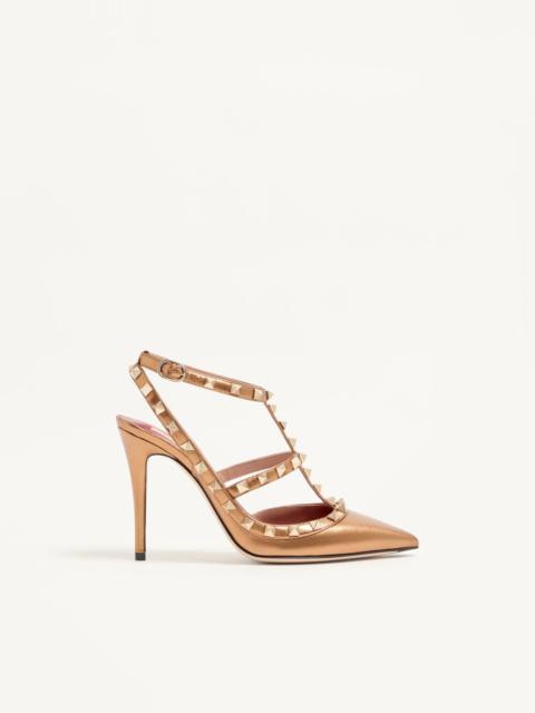 Valentino ROCKSTUD PUMP IN LAMINATED NAPPA LEATHER 100MM