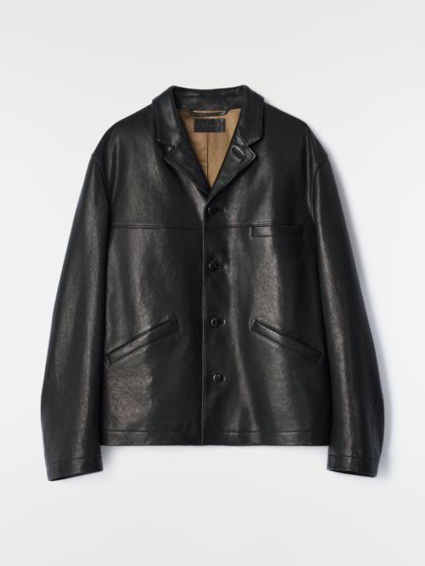 Lemaire LEATHER SINGLE BREASTED JACKET IN GRAINY LAMB