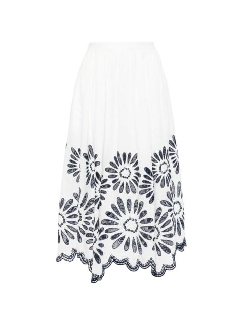 Annisa broderie-anglaise midi skirt