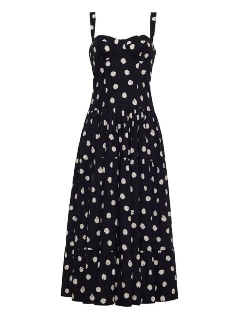 Cara Cara Santiago polka-dot tiered midi dress