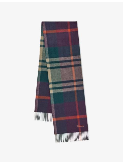 Mulberry Small Check Merino Wool Scarf