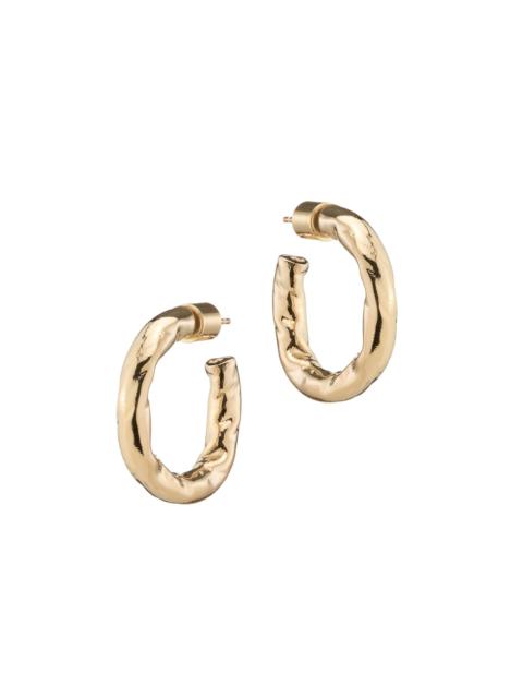 JENNIFER FISHER Hailey 10K-Gold-Plated Oval Huggie Hoop Earrings