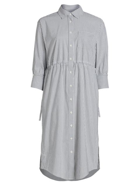 DEREK LAM 10 CROSBY Women's Annalisa Striped Cotton-Blend Shirtdress - Grey White