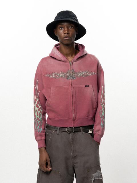 KAMIYA "FLAME KMY" Zip-up Short Hoodie