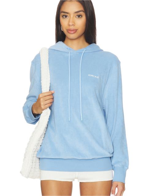 Hunza G Towelling Embroidered Hoodie