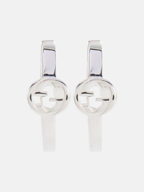 Interlocking G sterling silver hoop earrings