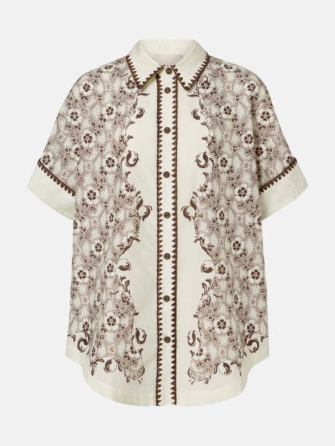 ALÉMAIS Printed cotton and silk bowling shirt